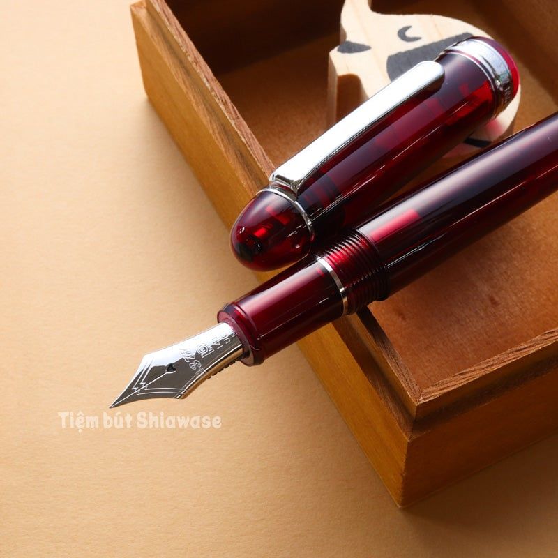 Bút Máy Platinum #3776 Century Slip & Seal 14K Bản Rhodium - Bourgogne - Đỏ Tía