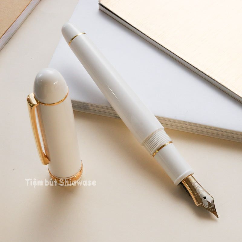 Bút Máy Platinum #3776 Century Slip & Seal 14K - Chenonceau White - Trắng