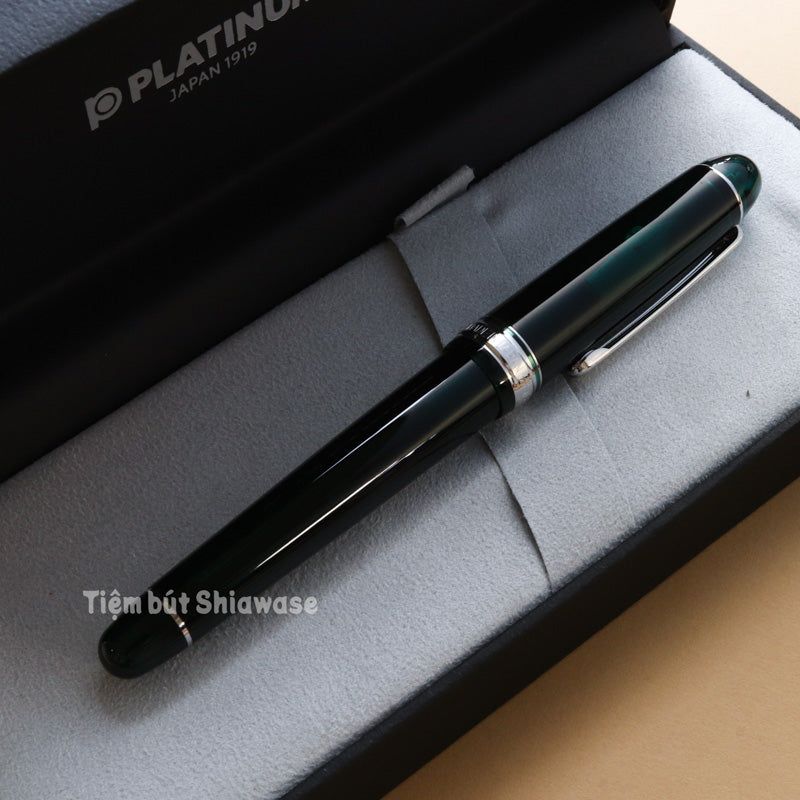 Bút Máy Platinum #3776 Century Slip & Seal 14K Bản Rhodium - Laurel Green - Xanh Lá