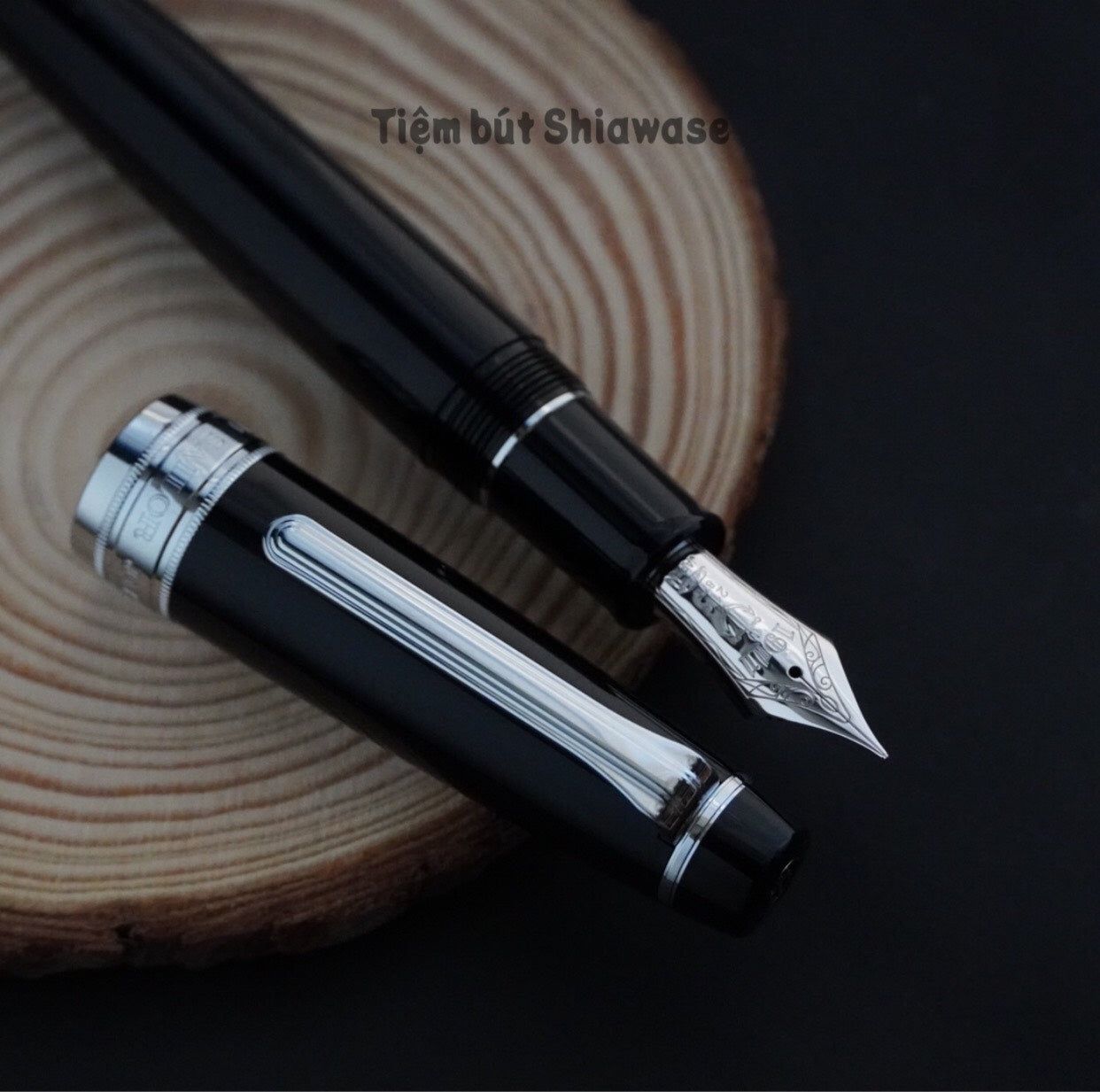 Bút Máy Sailor King of Pens Professional Gear Silver 21K - Black - Đen
