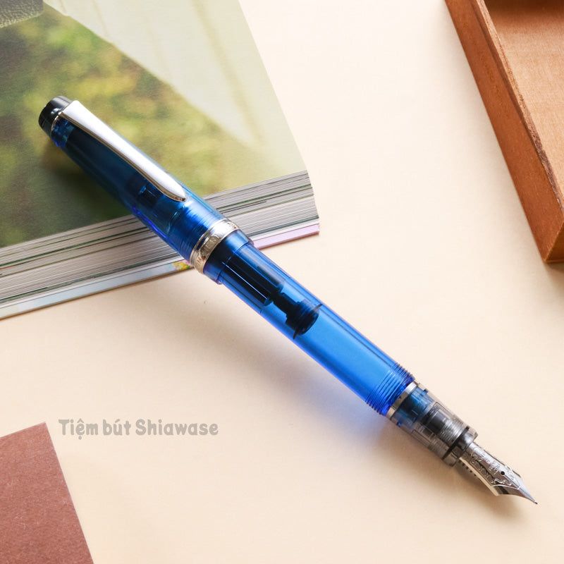Bút Máy Pilot Custom Heritage 92 - Blue Transparent - Xanh Trong Suốt