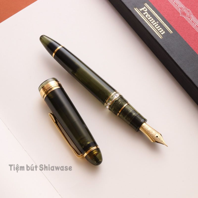 Bút Máy Sailor Wancher 1911 Profit Realo 21K - Transparent Champagne Dark Green