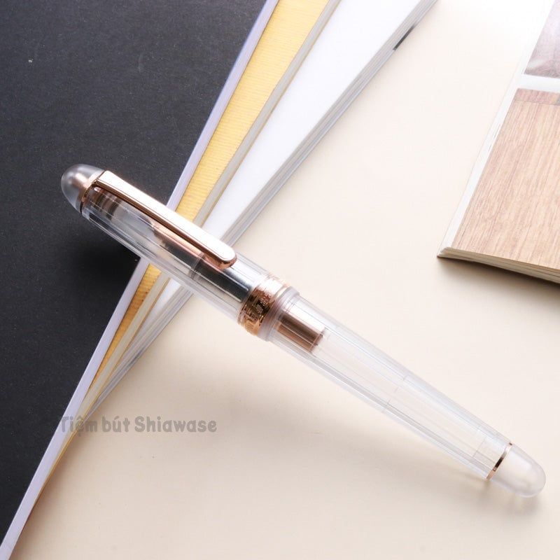 Bút Máy Platinum #3776 Century 14K Nice - Rosé - Rose Gold Trong Suốt