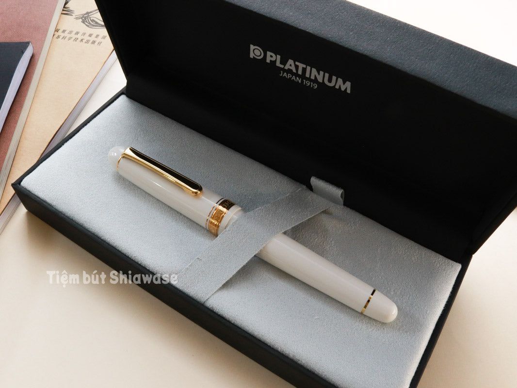 Bút Máy Platinum #3776 Century Slip & Seal 14K - Chenonceau White - Trắng