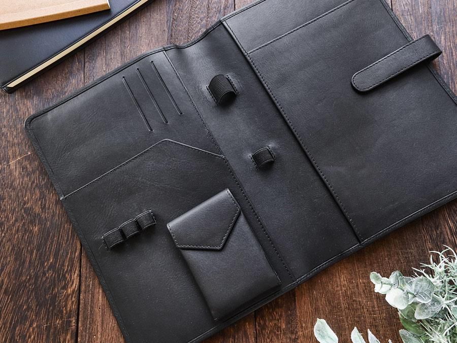 Bao Da Đựng Sổ & Bút Wancher Compact Leather Notebook Cover A5 - Black