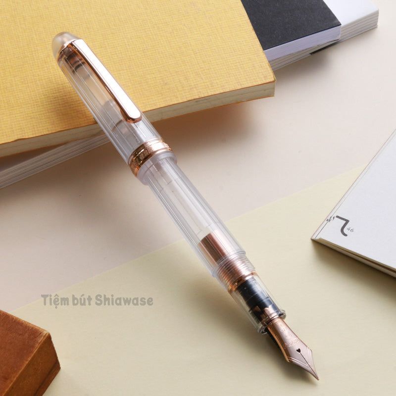 Bút Máy Platinum #3776 Century 14K Nice - Rosé - Rose Gold Trong Suốt