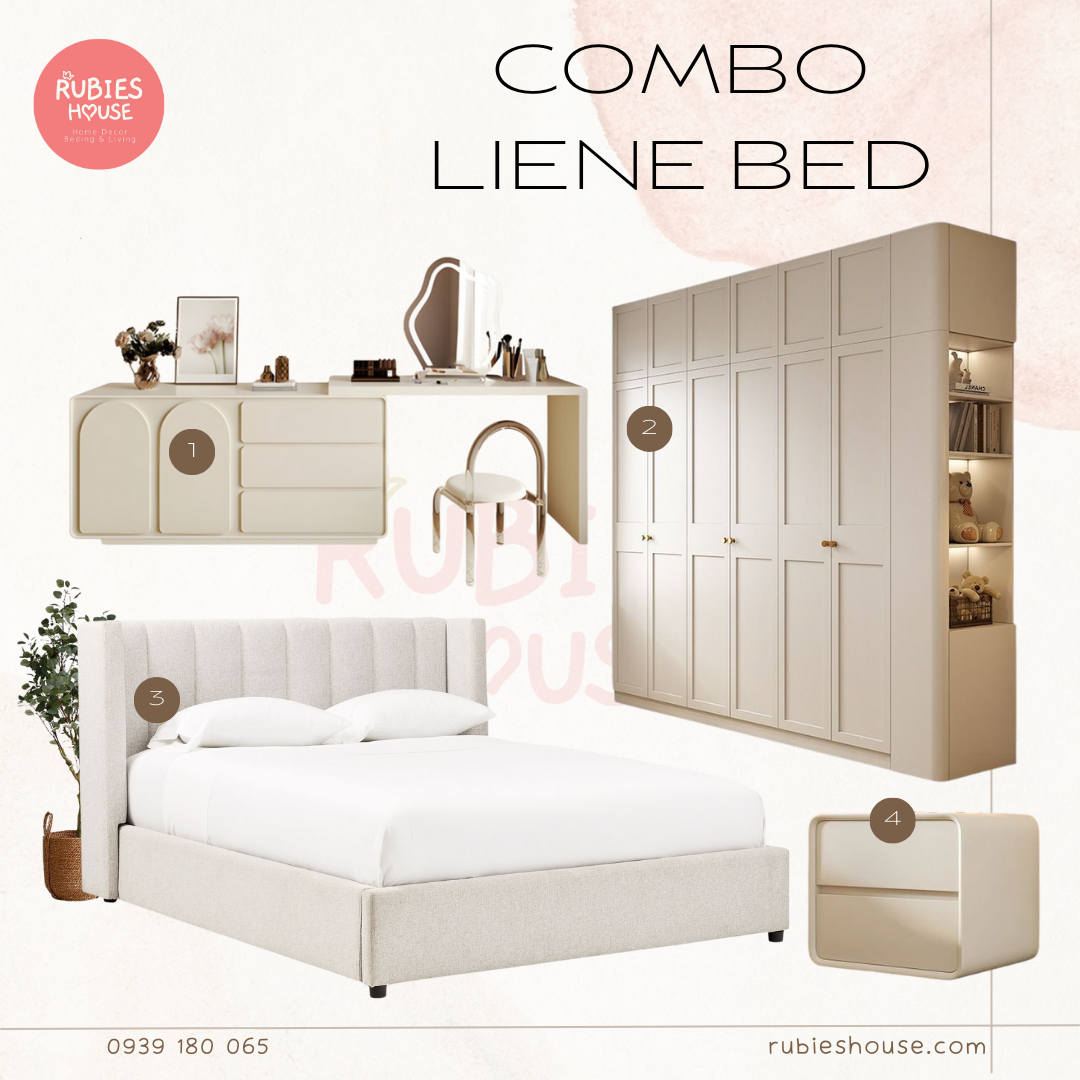 COMBO LIENE BED- Combo phòng ngủ Bắc Âu Rubies House