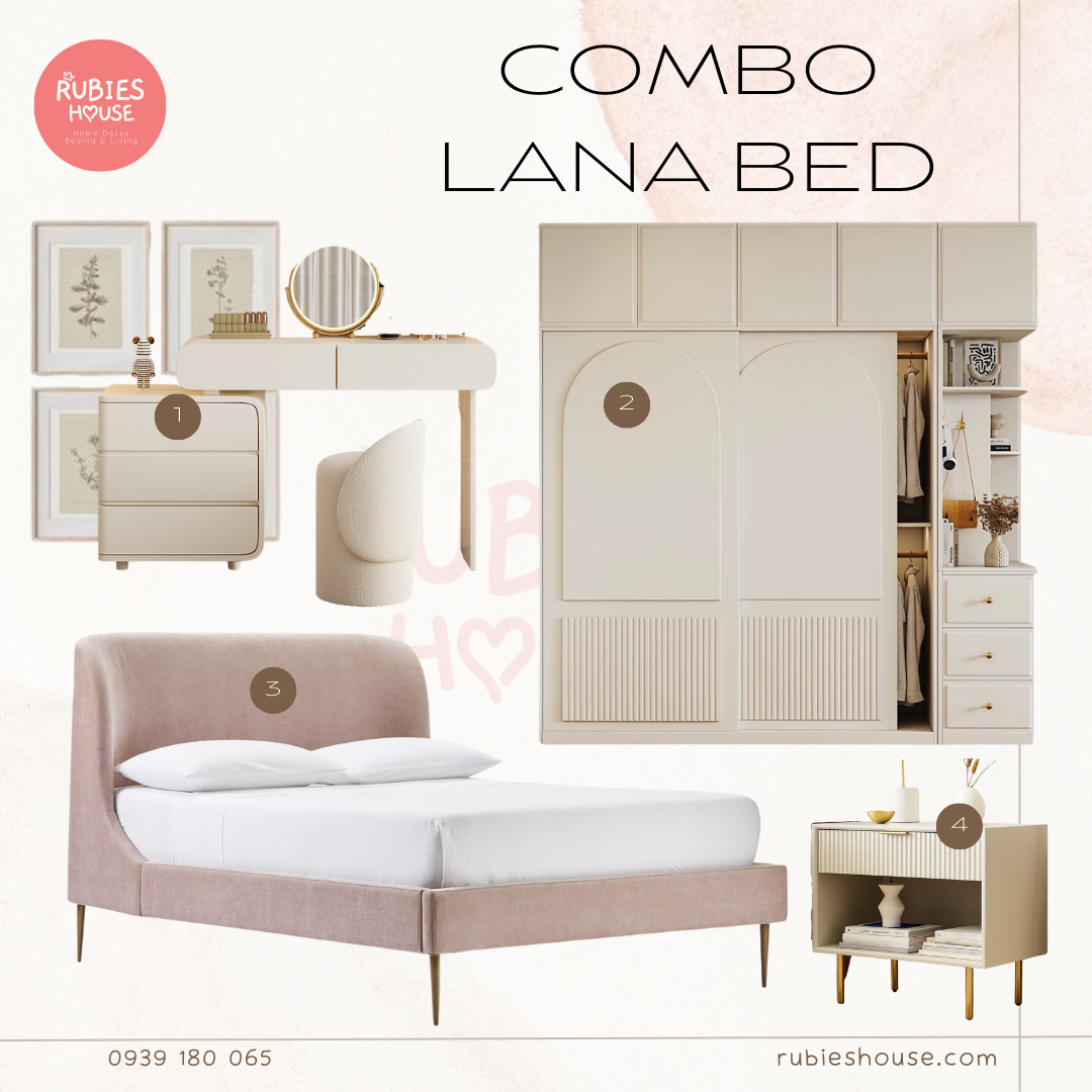 COMBO LANA BED- Combo phòng ngủ Bắc Âu Rubies House