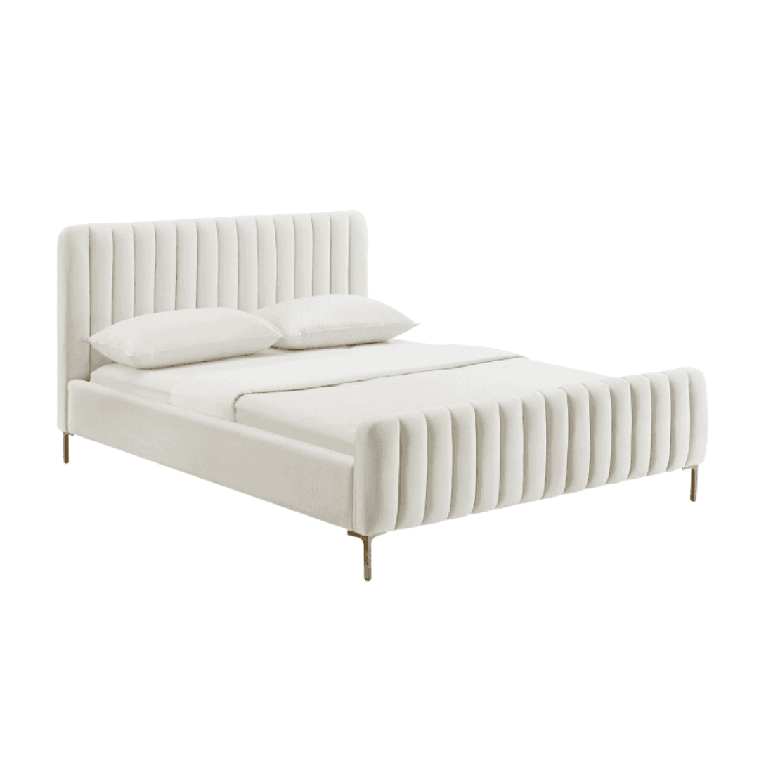 Giường ngủ bọc nệm cao cấp Vinia Bed phong cách Bắc Âu Rubies House