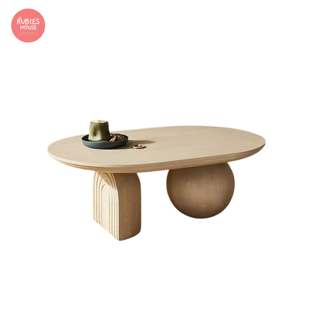 Bàn trà, bàn sofa Sonali Oval cao cấp Bắc Âu Rubies House