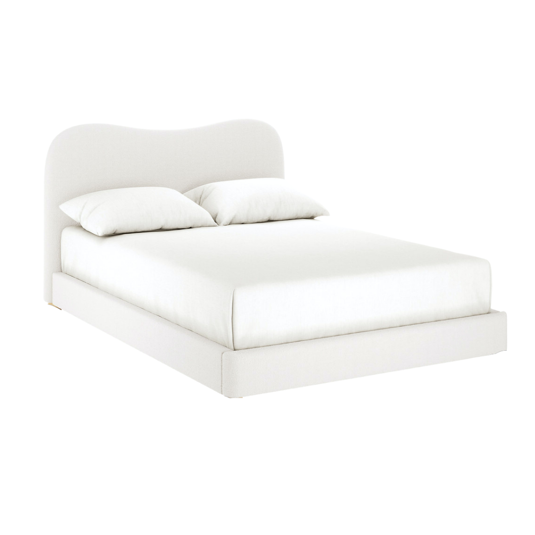 Giường ngủ bọc nệm cao cấp Curved Bed phong cách Bắc Âu Rubies House
