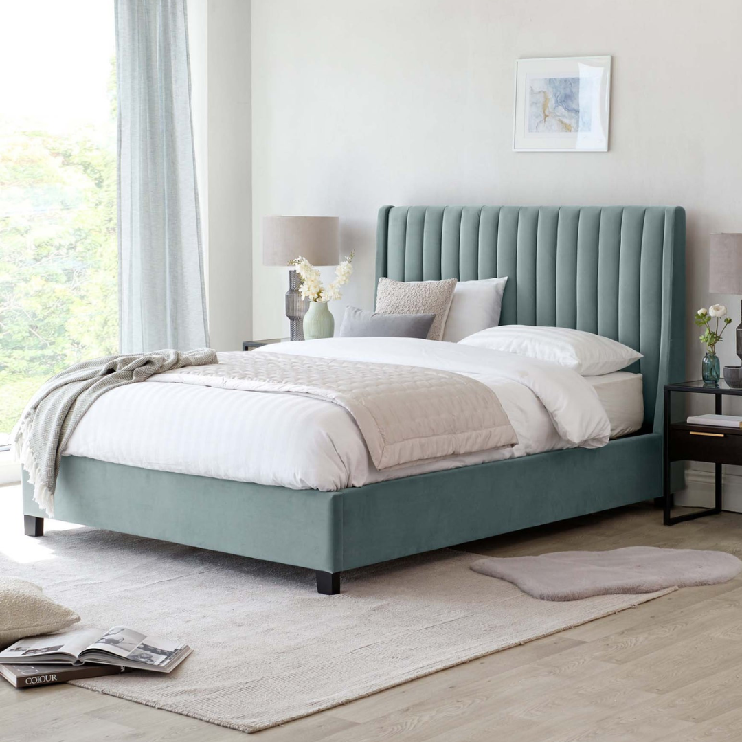 Giường ngủ bọc nệm cao cấp Amalfi Bed phong cách Bắc Âu Rubies House
