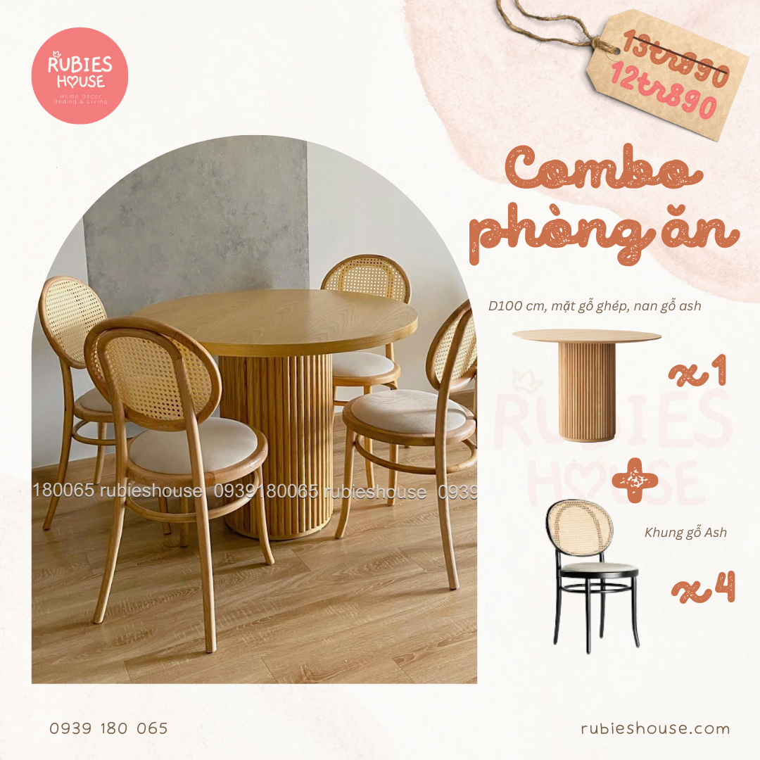 COMBO THONET- Combo phòng ăn Rubies House