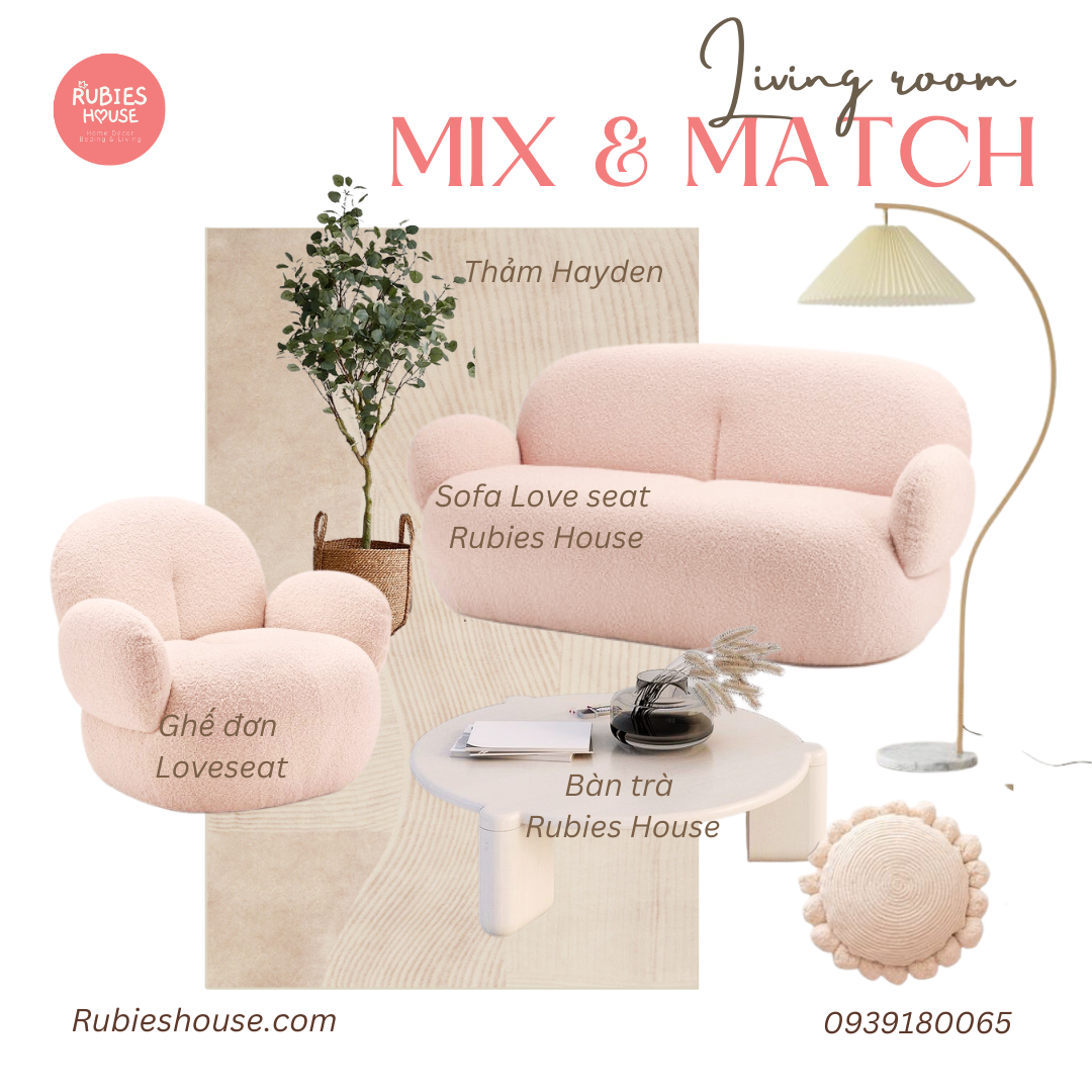 COMBO LOVE SEAT - Combo phòng khách Rubies House