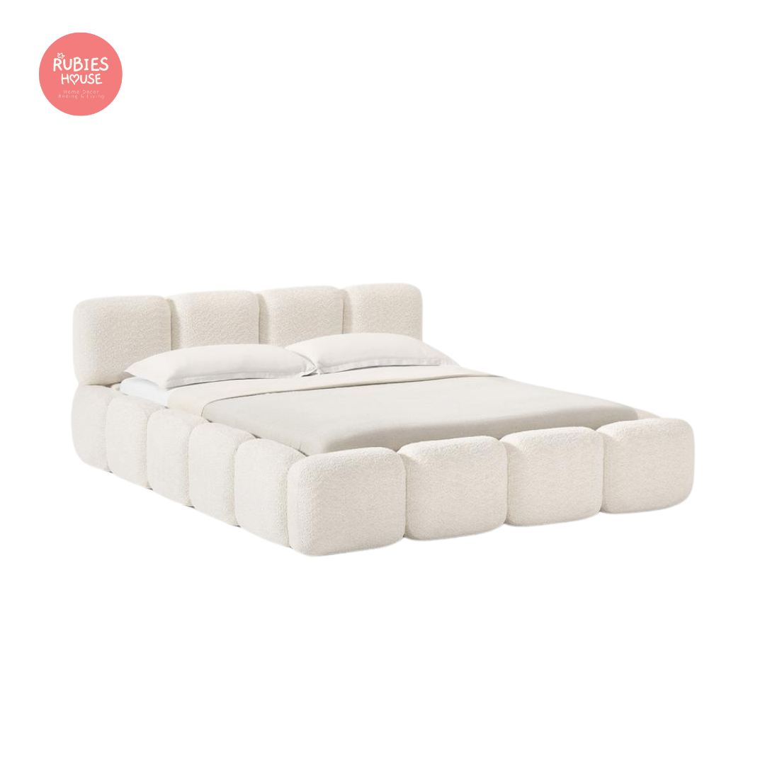 Giường ngủ bọc nệm cao cấp Teddy Bed phong cách Bắc Âu Rubies House