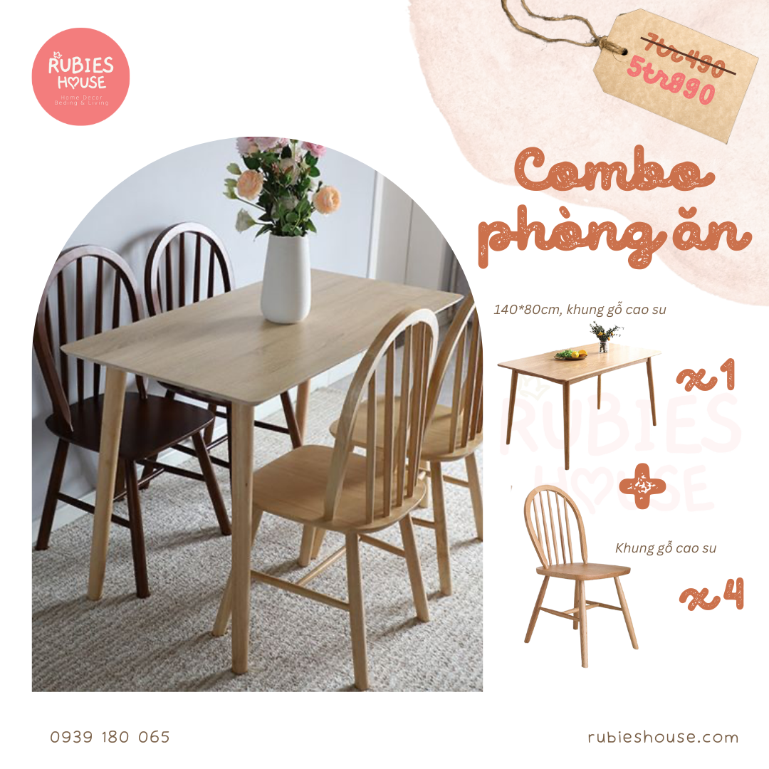 COMBO WOODEN- Combo phòng ăn Rubies House