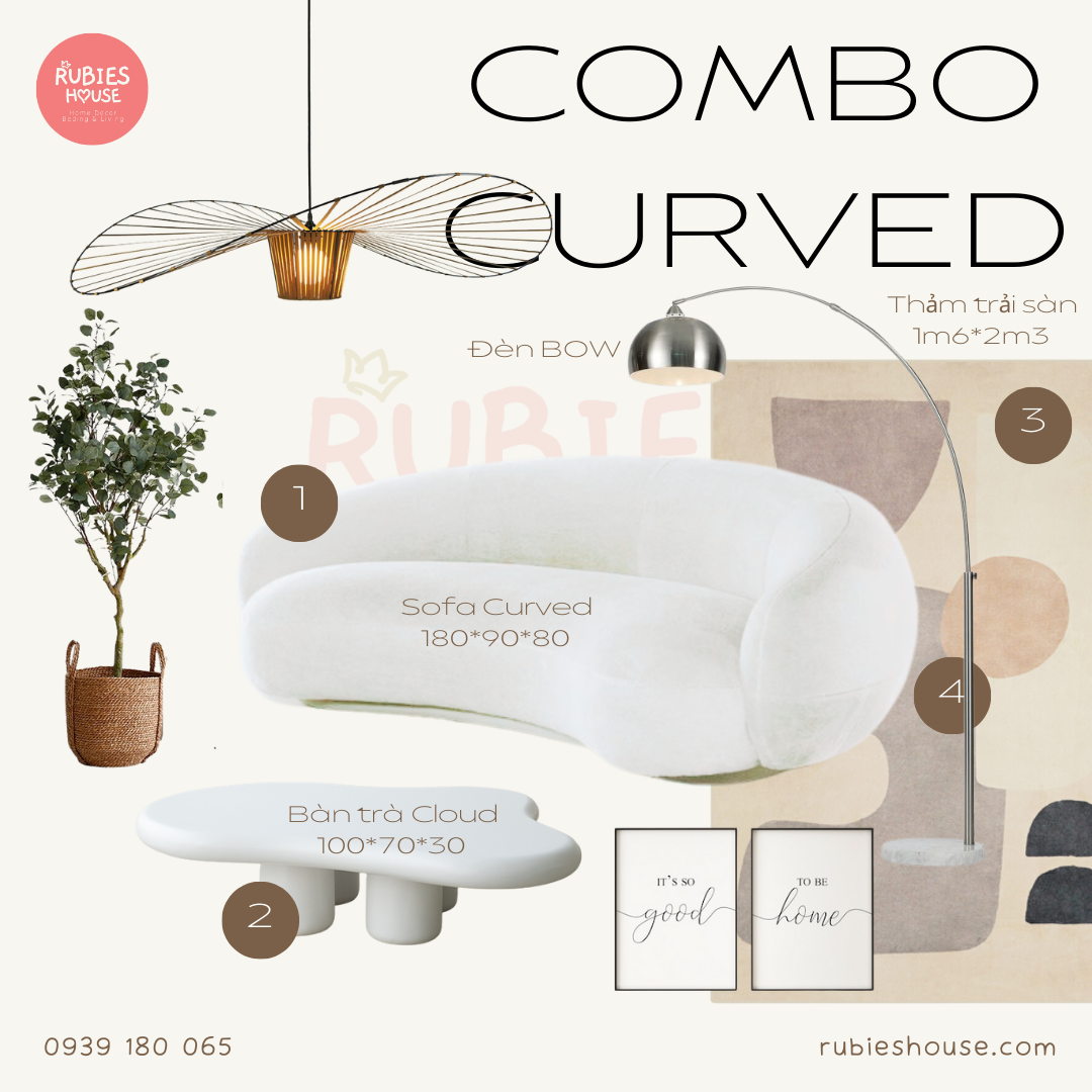 COMBO CURVED- Combo phòng khách Rubies House