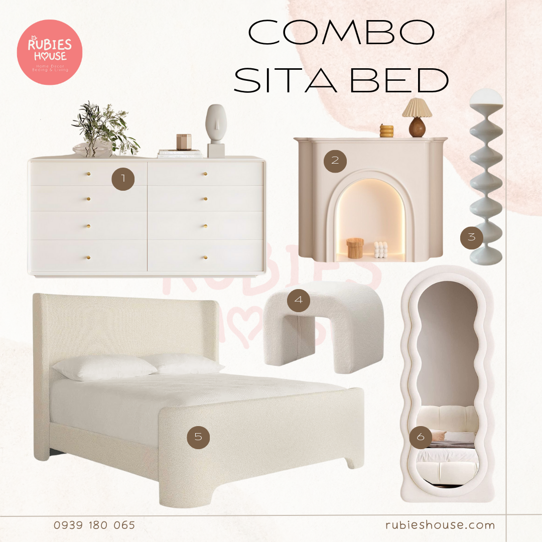 COMBO SITA BED- Combo phòng ngủ Bắc Âu Rubies House