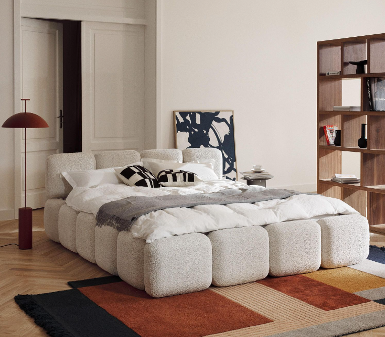 Giường ngủ bọc nệm cao cấp Teddy Bed phong cách Bắc Âu Rubies House