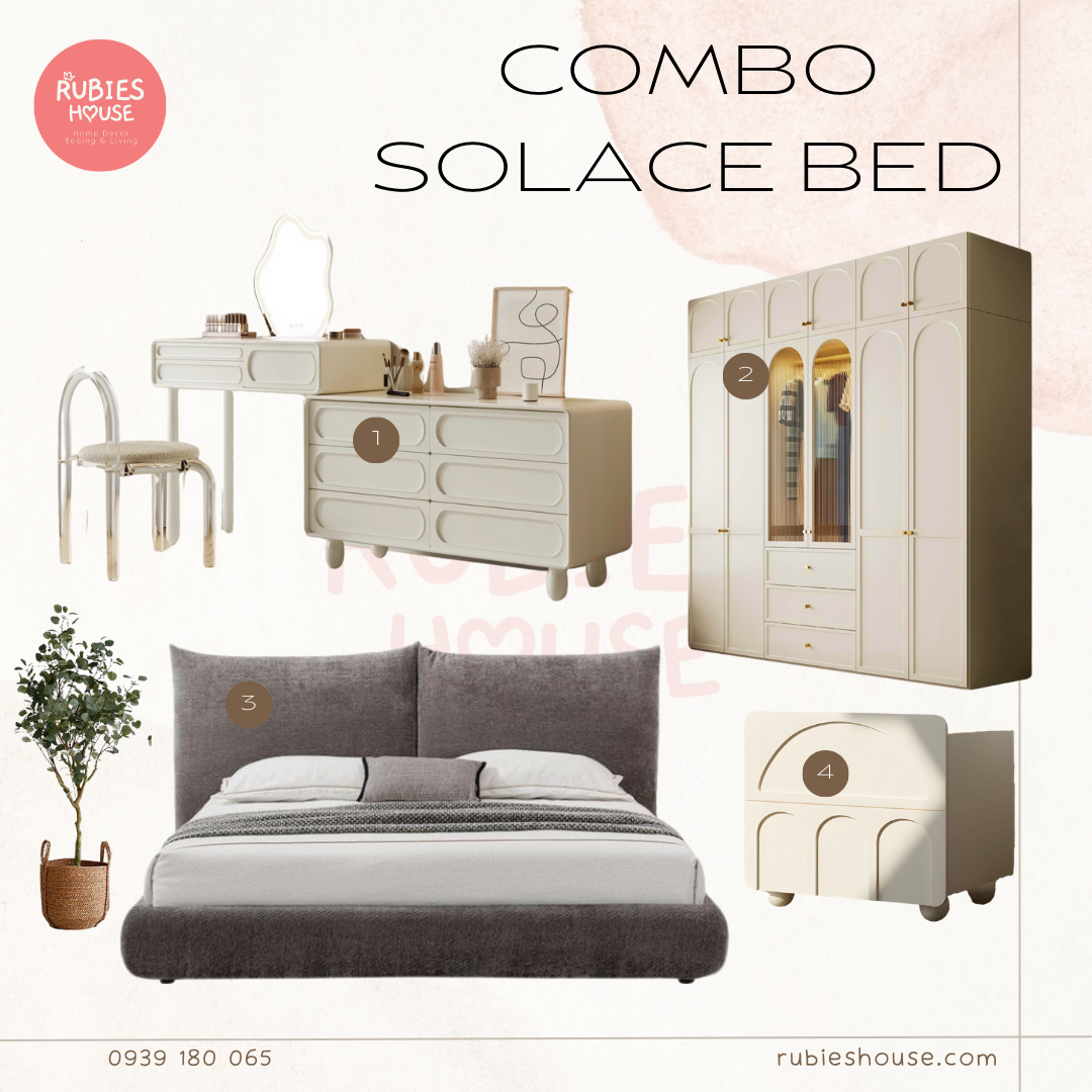 COMBO SOLACE BED- Combo phòng ngủ Bắc Âu Rubies House