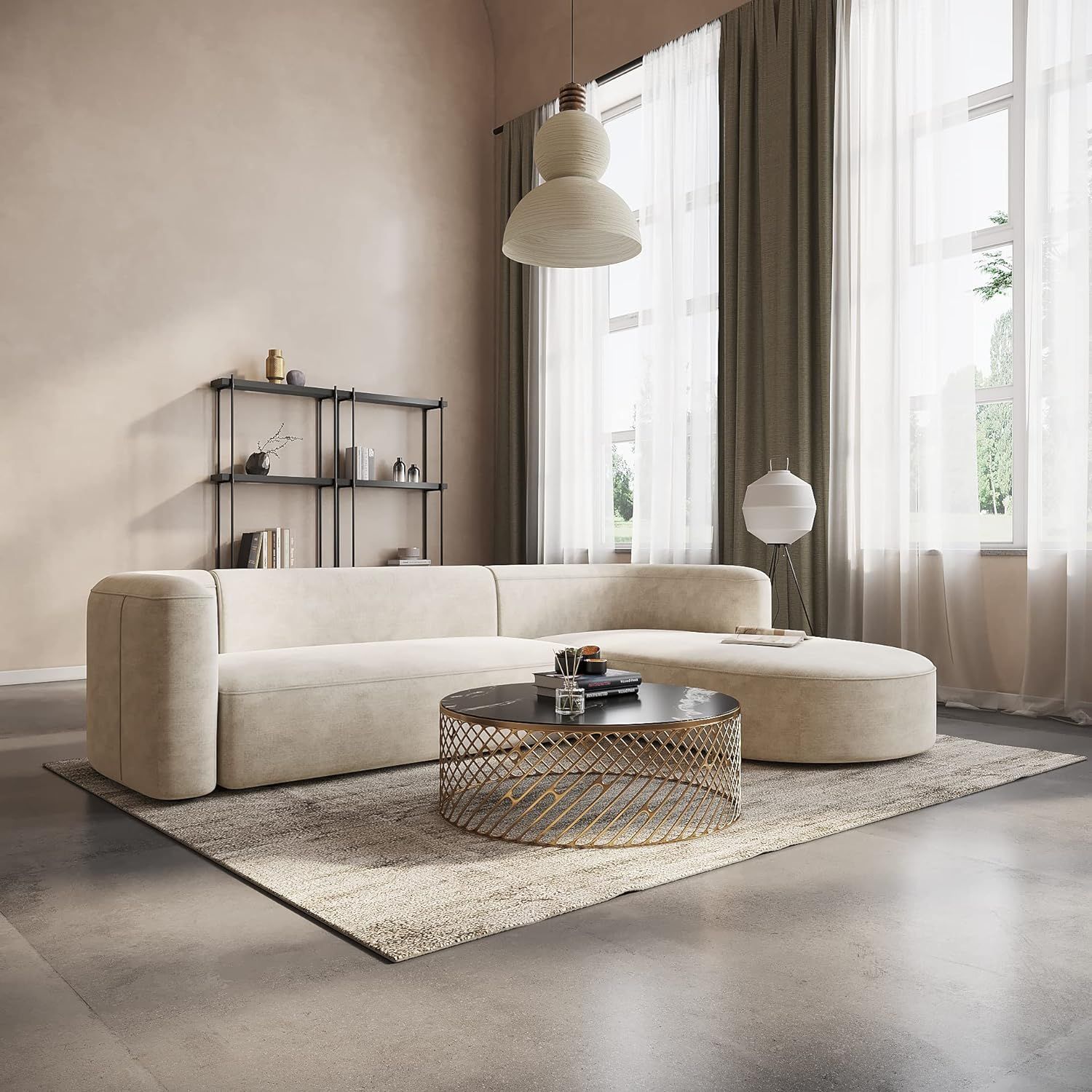 Sofa góc L phòng khách Marta Bắc Âu Rubies House