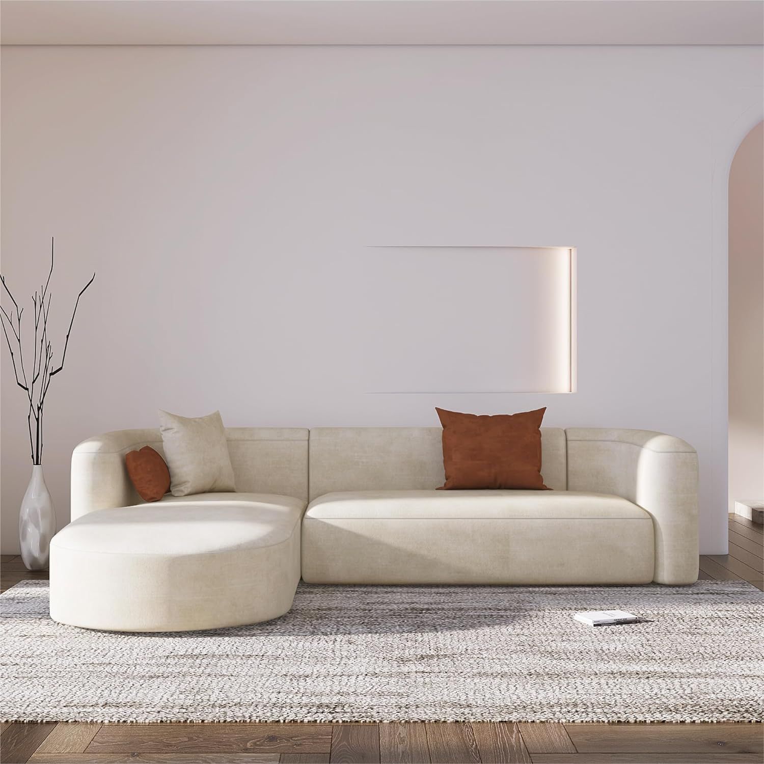 Sofa góc L phòng khách Marta Bắc Âu Rubies House