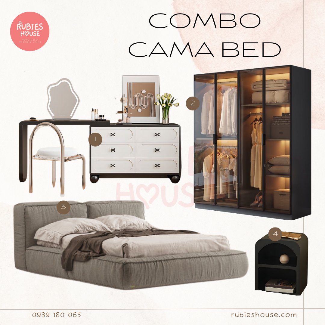 COMBO CAMA BED- Combo phòng ngủ Bắc Âu Rubies House