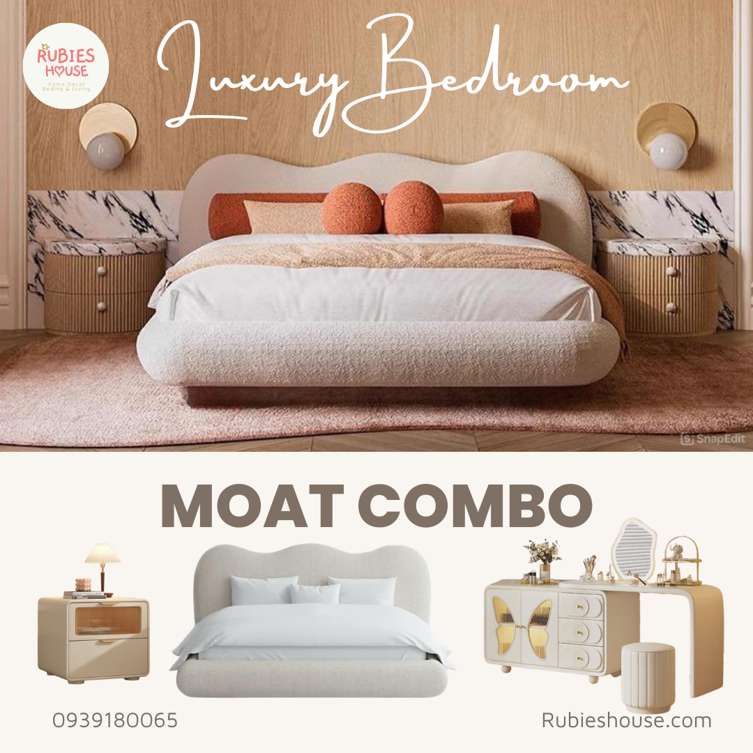 COMBO MOAT BED- Combo phòng ngủ Bắc Âu Rubies House