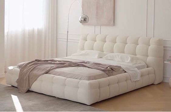 Giường ngủ bọc nệm cao cấp Boba Bed phong cách Bắc Âu Rubies House