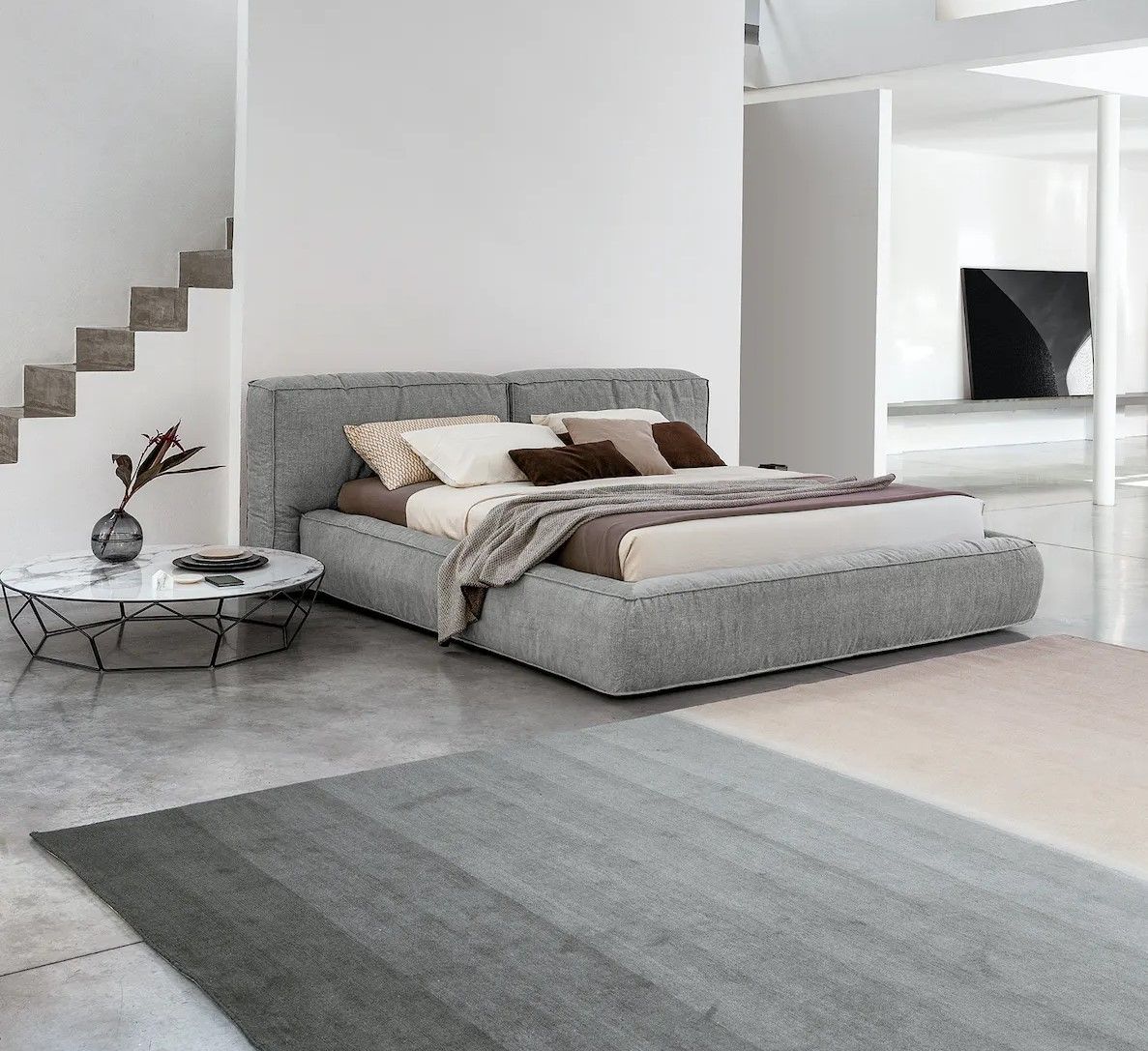Giường ngủ bọc nệm cao cấp Lennon Bed phong cách Bắc Âu Rubies House