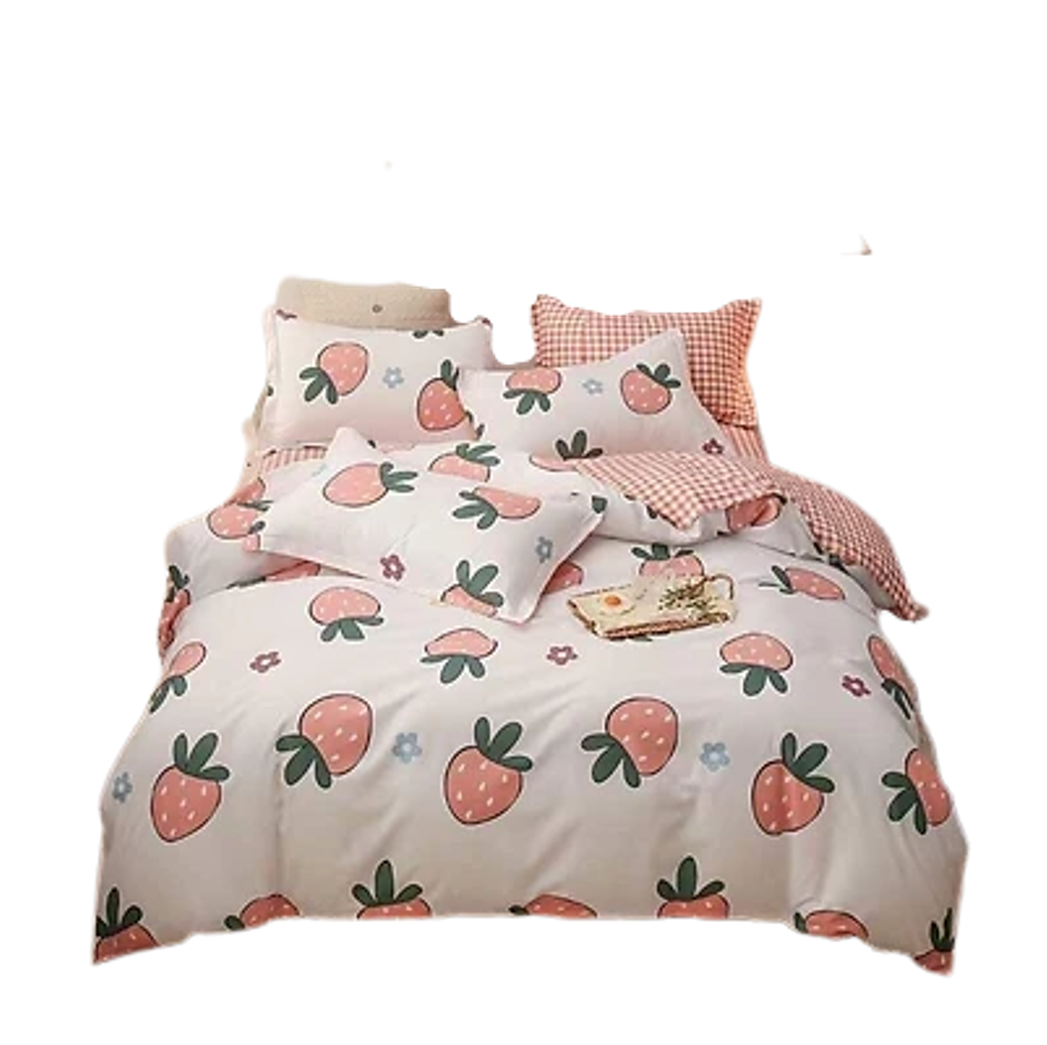 Bộ Chăn ga cotton Hàn Quốc- Dâu tây
