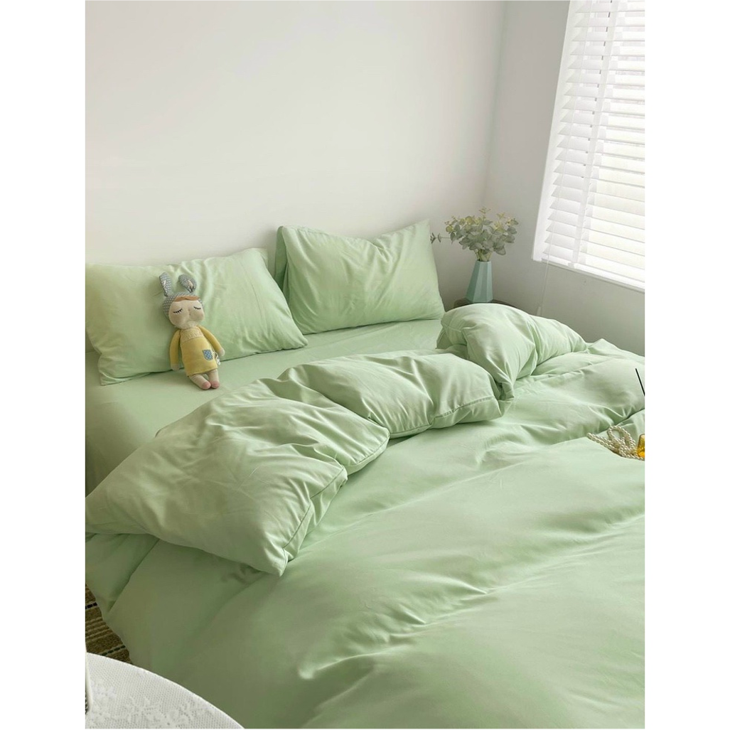 Bộ Chăn ga cotton Tici notag- Xanh Mint
