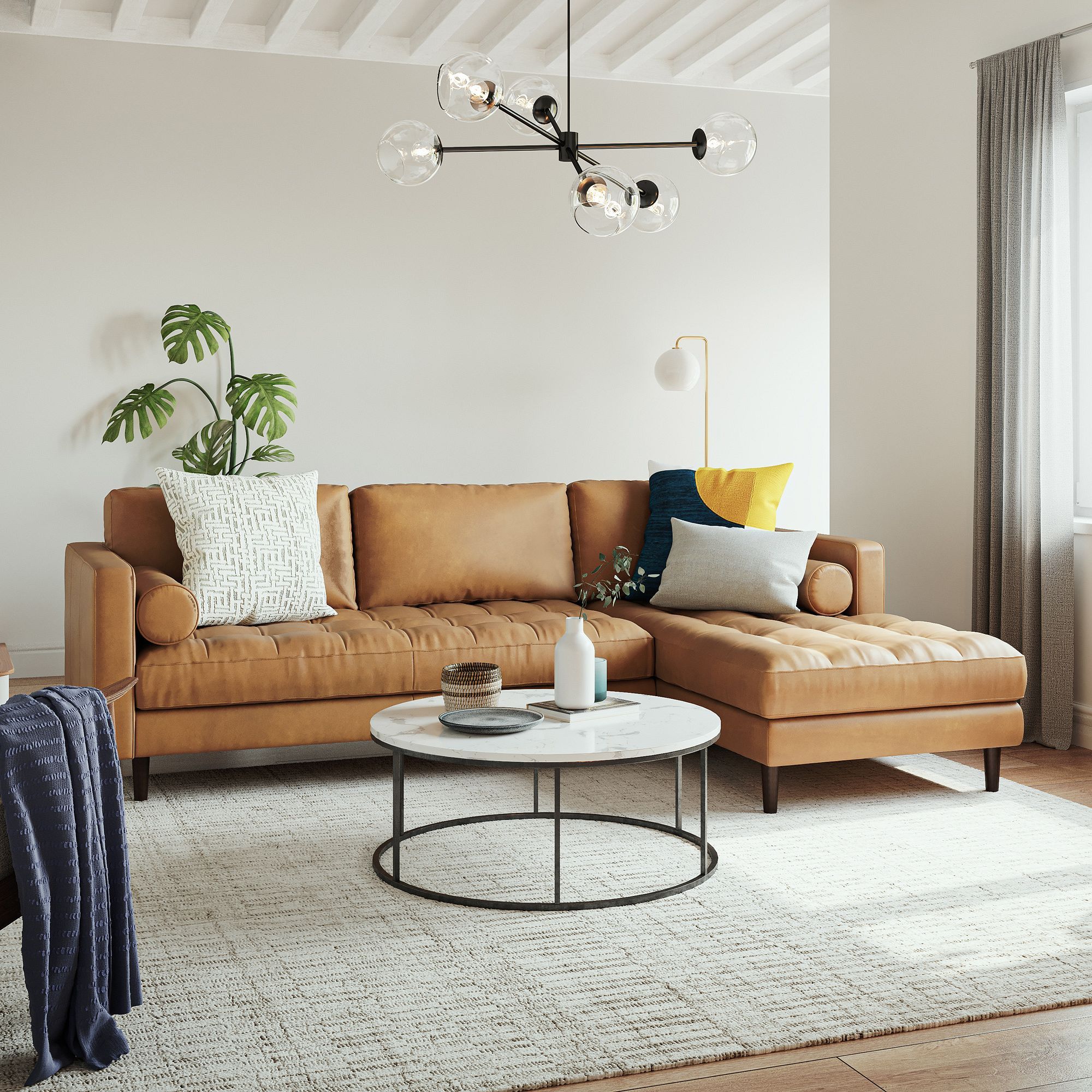 Sofa góc L phòng khách Dennes Bắc Âu Rubies House