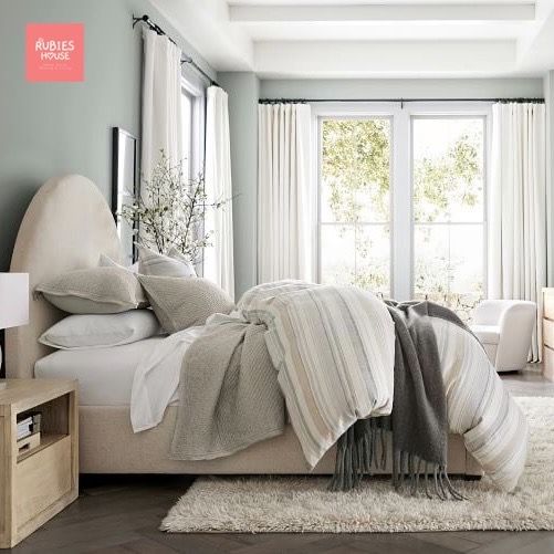 Giường ngủ bọc nệm Emily Bed phong cách Bắc Âu Rubies House