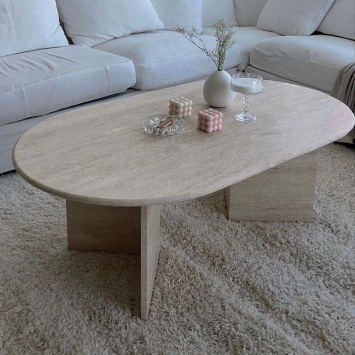 Bàn trà, bàn sofa Oval phong cách Bắc Âu Rubies House
