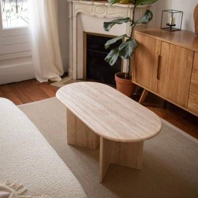 Bàn trà, bàn sofa Oval phong cách Bắc Âu Rubies House