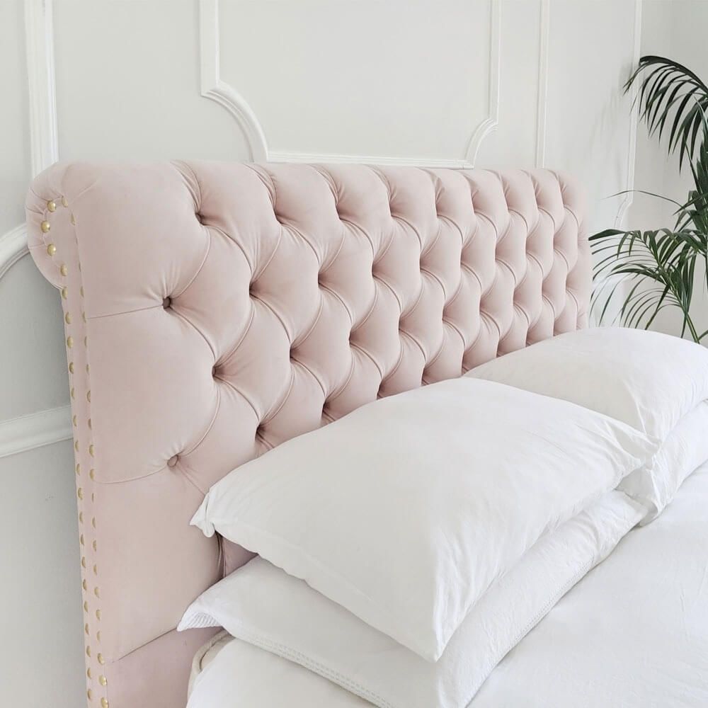 Giường ngủ bọc nệm cao cấp Queen Bed phong cách Bắc Âu Rubies House