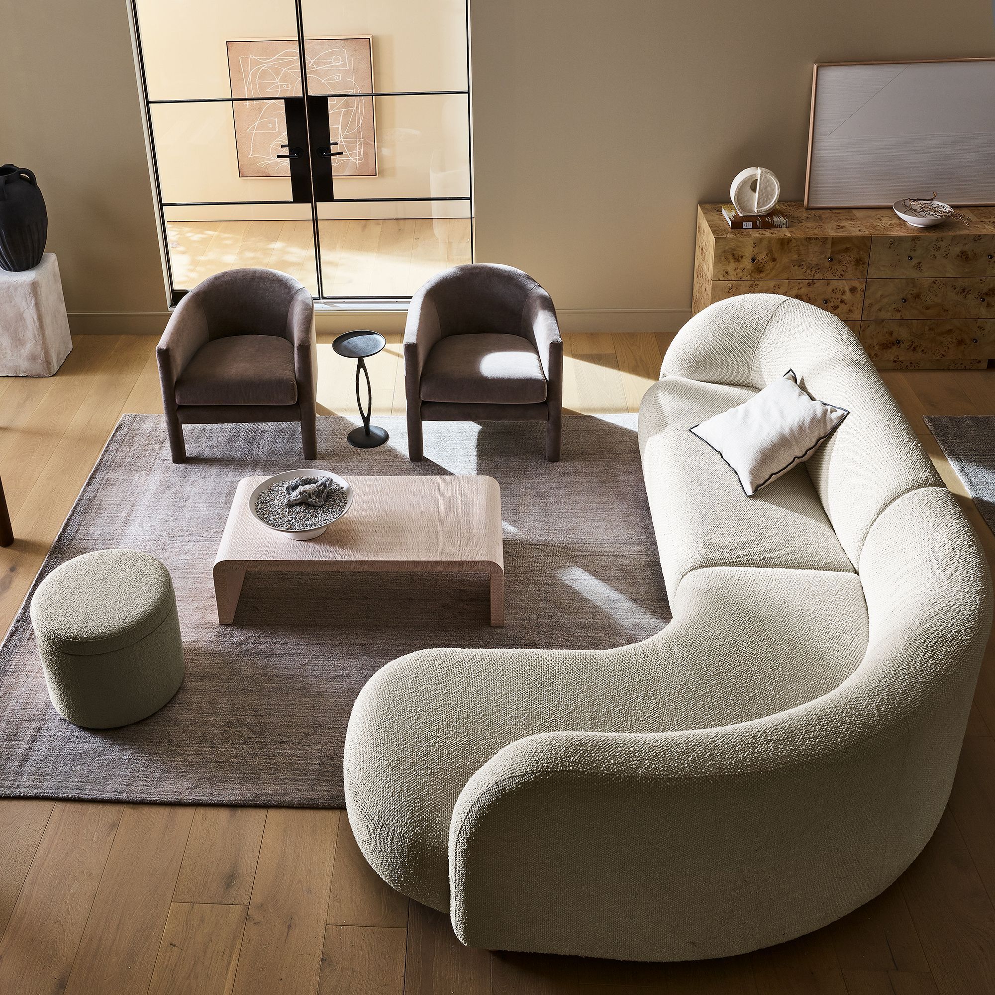 Sofa góc L phòng khách L-Shape Bắc Âu Rubies House