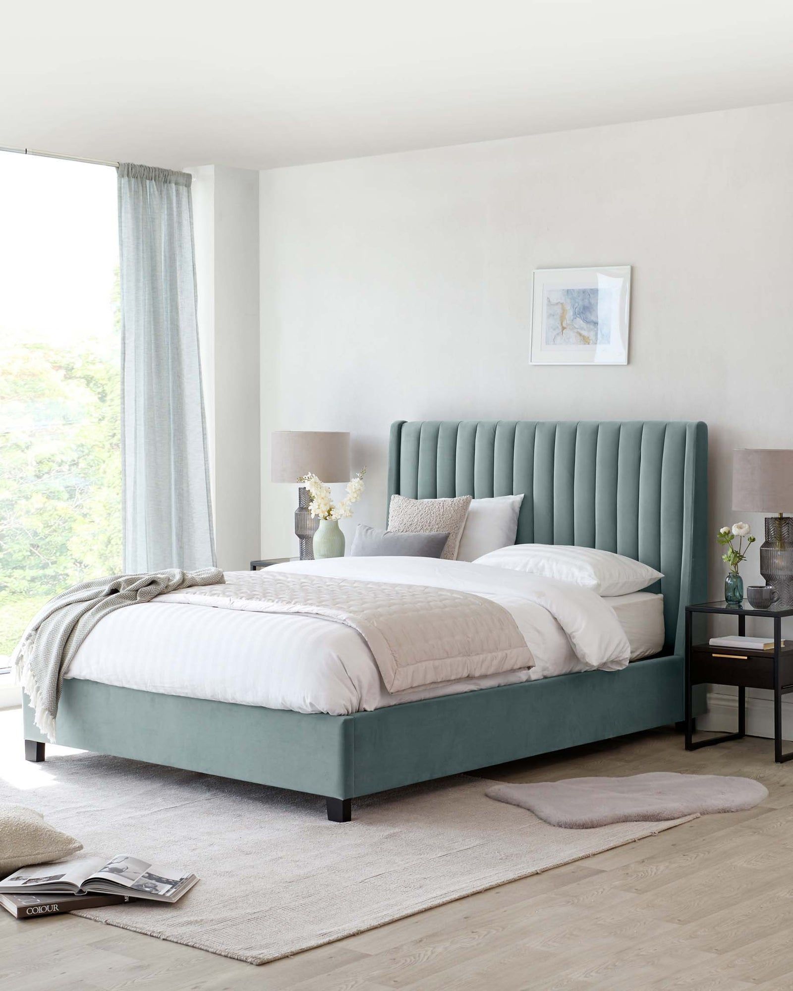 Giường ngủ bọc nệm cao cấp Amalfi Bed phong cách Bắc Âu Rubies House