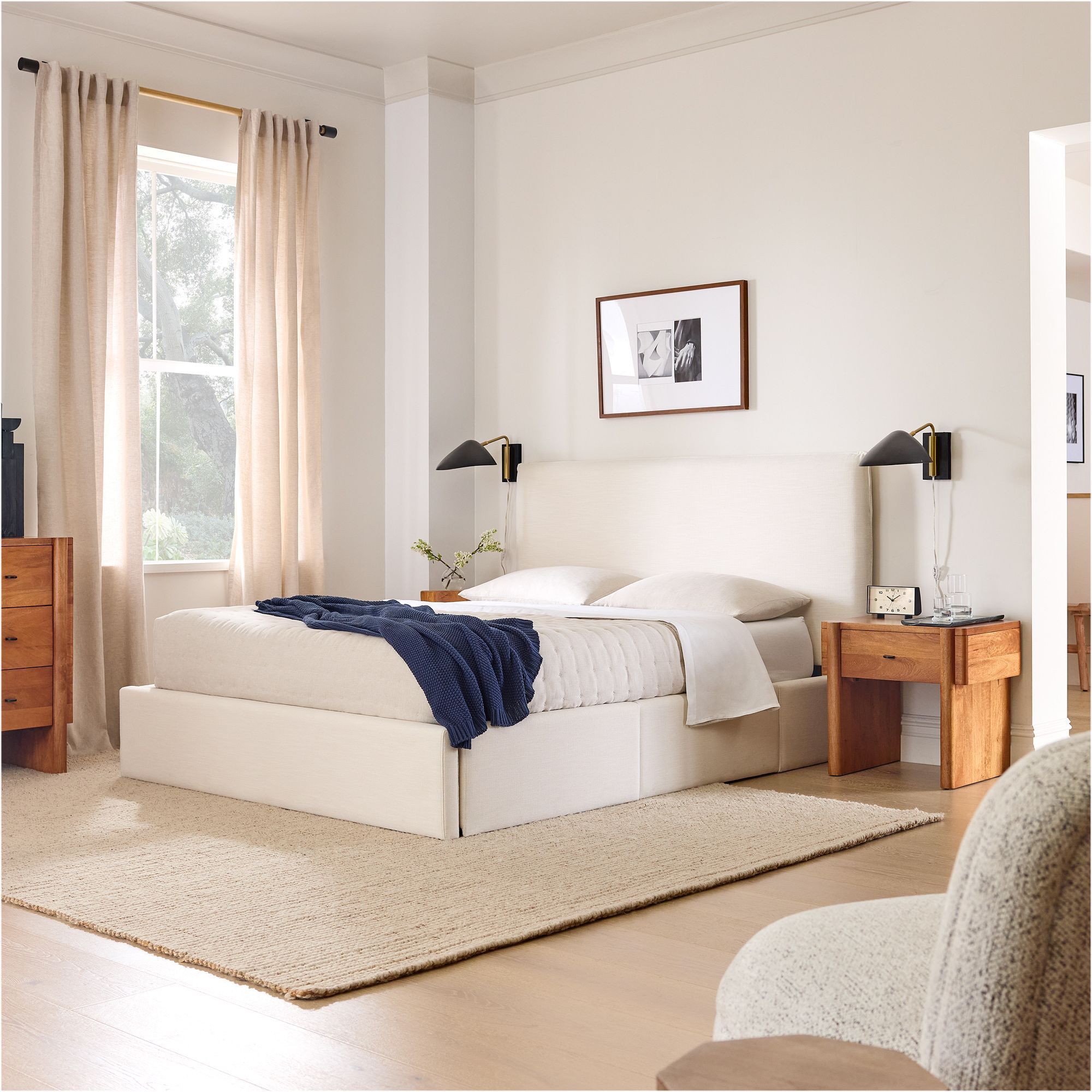 Giường ngủ bọc nệm cao cấp Storage Bed phong cách Bắc Âu Rubies House