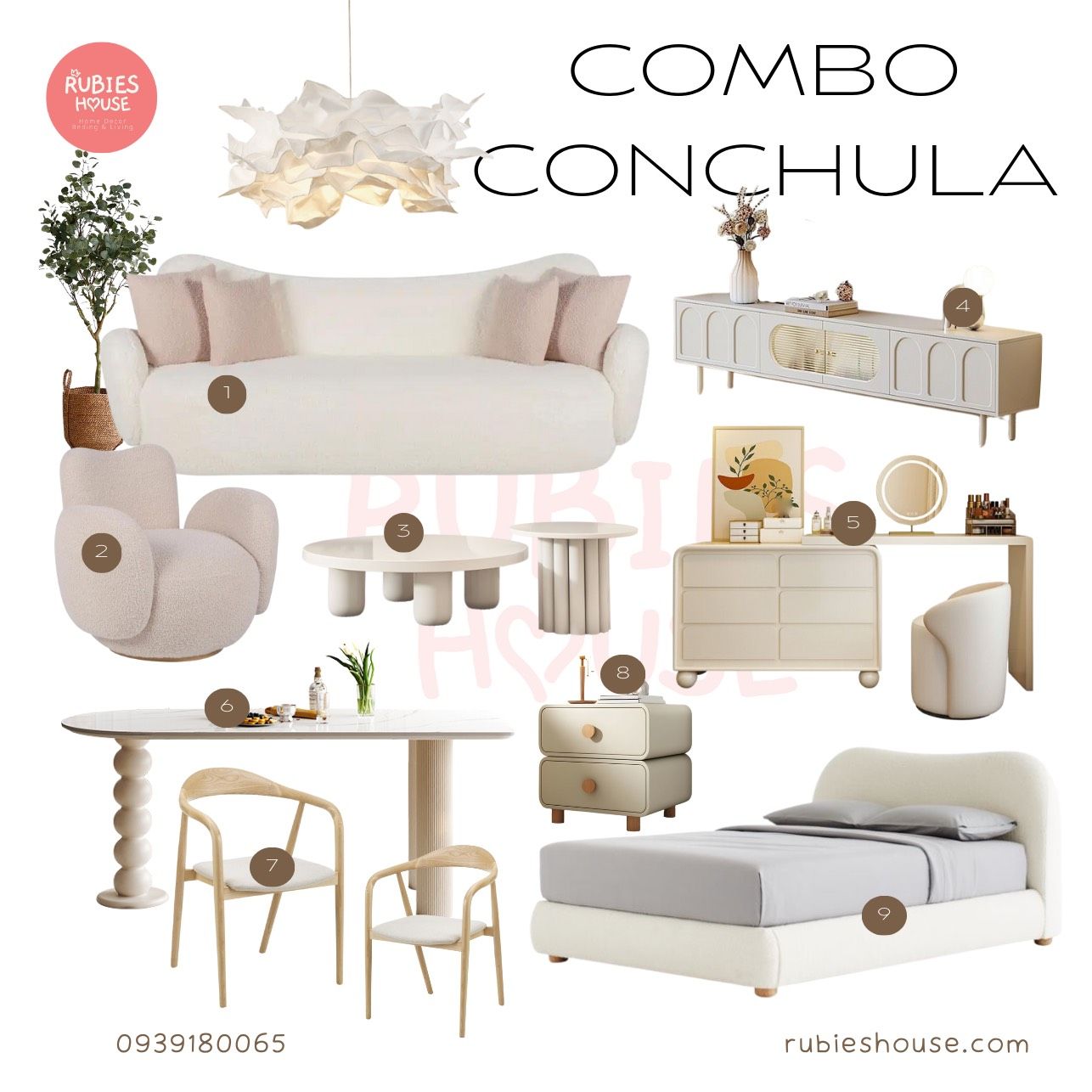 Combo nội thất căn hộ Conchula phong cách Rubies Houes