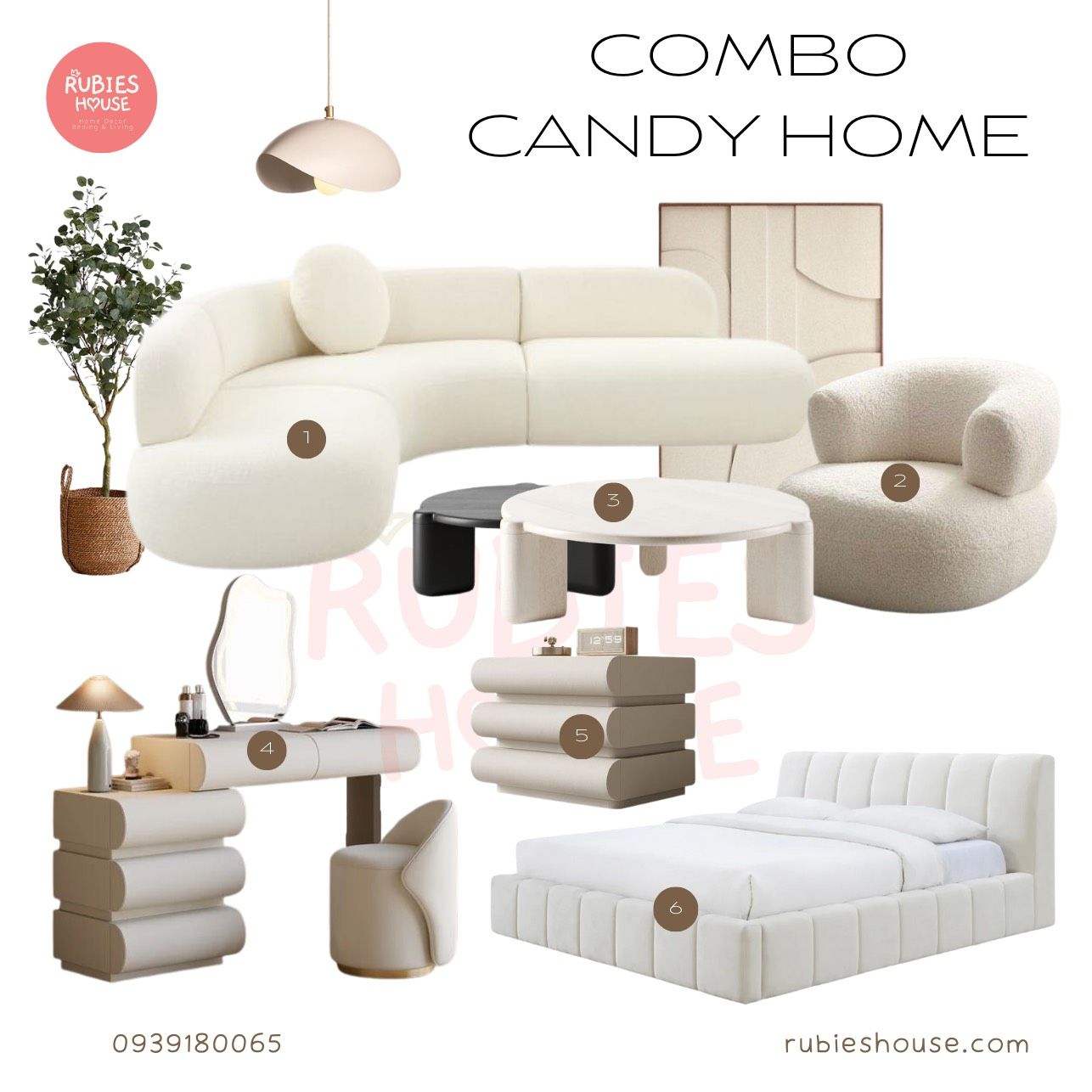 Combo nội thất căn hộ Candy Home phong cách Rubies Houes