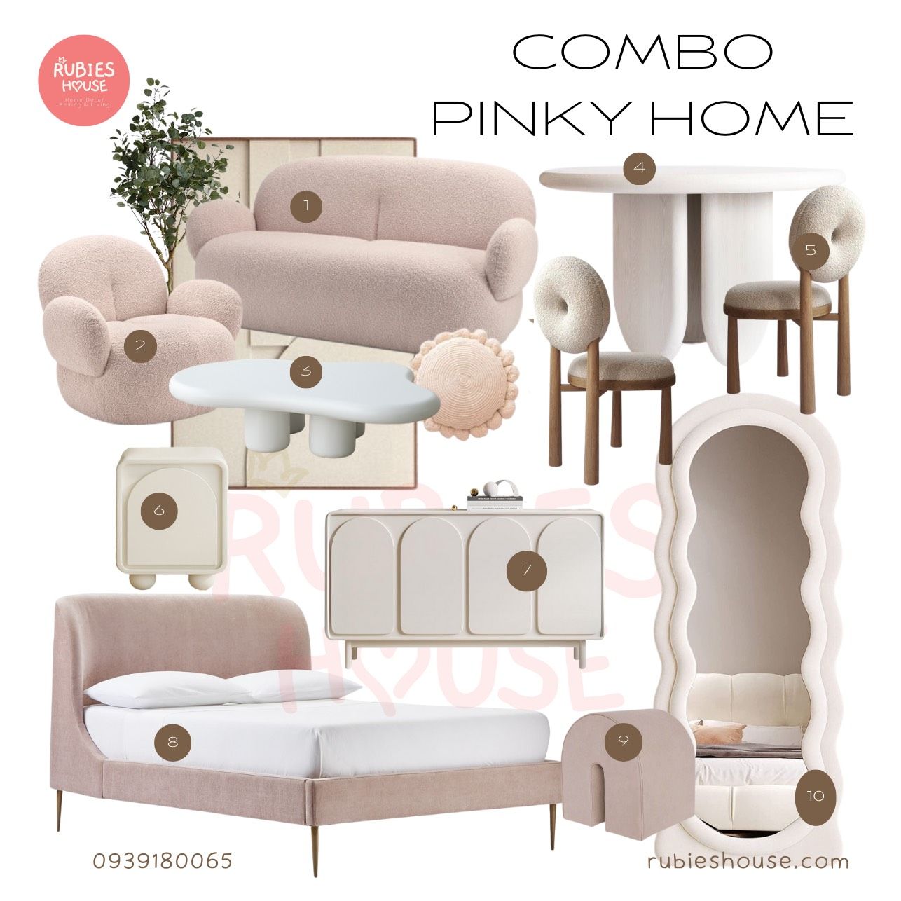 Combo nội thất căn hộ Pinky Home phong cách Rubies Houes