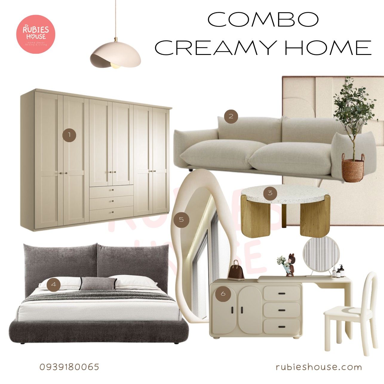 Combo nội thất căn hộ Creamy Home phong cách Rubies Houes