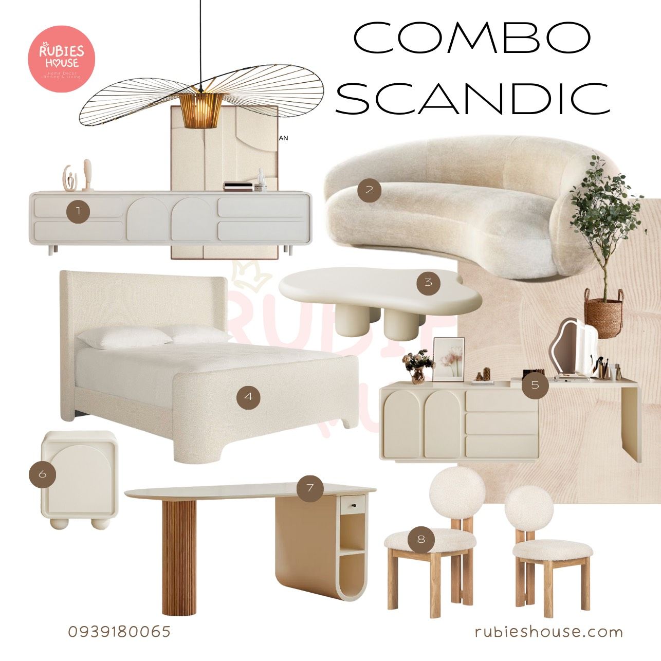 Combo nội thất căn hộ Scandic phong cách Rubies Houes