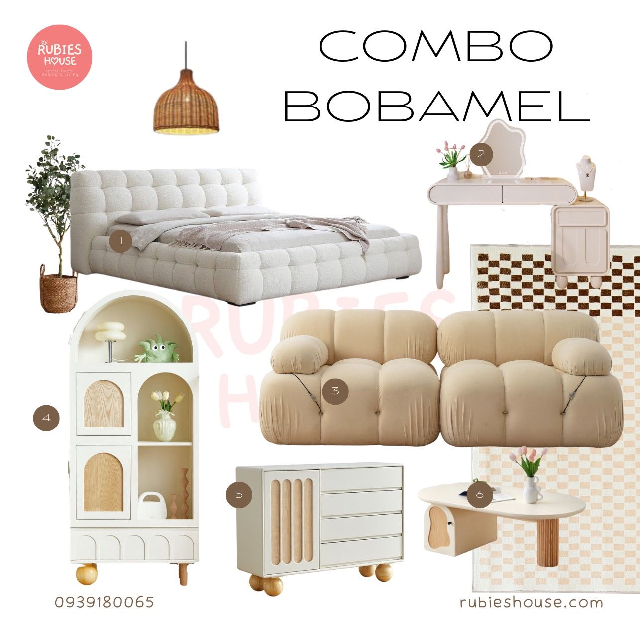Combo nội thất căn hộ Bobamel phong cách Rubies Houes