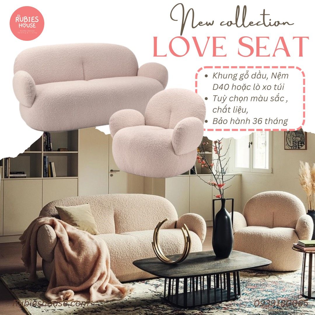 Sofa cao cấp Love Bắc Âu Rubies House