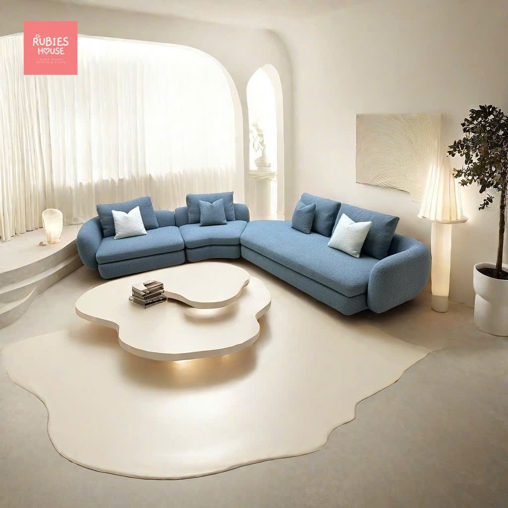 Sofa góc L phòng khách Dlower Sofa Bắc Âu Rubies House