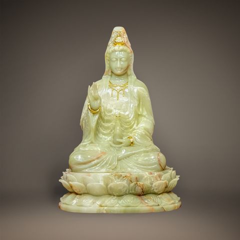 Tượng Phật Bà Quan Âm Ngồi Ngọc Onyx