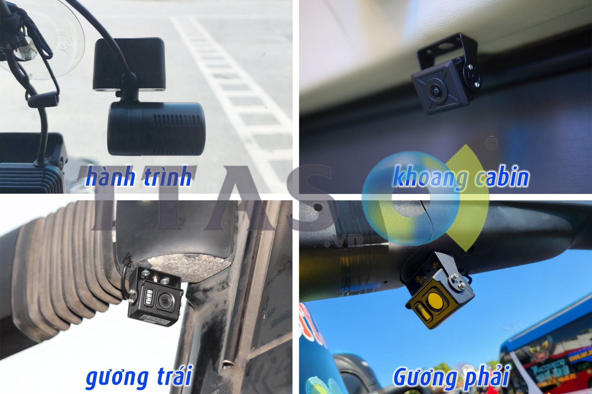 Combo 4 camera thông minh giám sát xe khách theo cửa mở CHR4